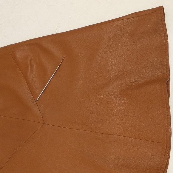 Leather 33" Long Midi Skirt A Line 90" Sweep Elastic Waist USA Made Quality - Picture 12 of 14